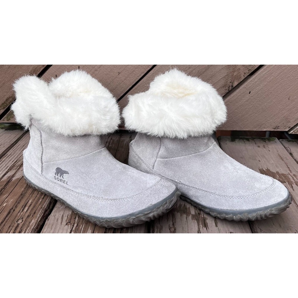 Sorel Gray Faux Fur Lined Boots US Sz 9.5 Comfortable UGG Like Boots